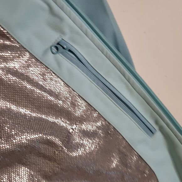 S COLUMBIA OMNI SHIELD HEAT REPELLANT GREEN / BLUE LIGHTWEIGHT ZIP COAT JACKET - Picture 6 of 12